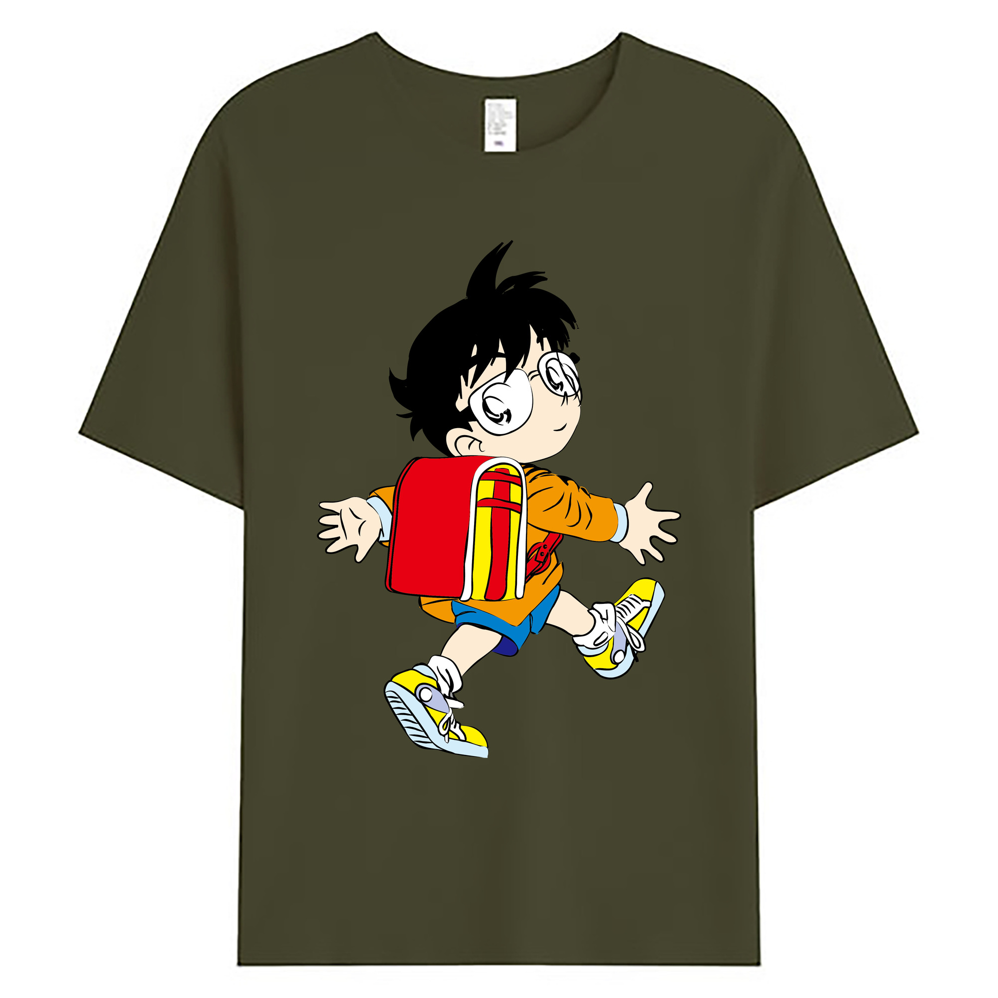 （画像用） 名探偵コナン 江戸川 コナン Detective Conan Conan Edogawa 綿100％ メンズ半袖Tシャツ｜肌触りやわらか＆通気性